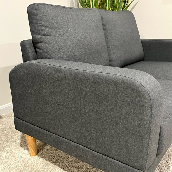 🚫SOLD🚫50” dark gray upholstered loveseat - Picture 6 of 9